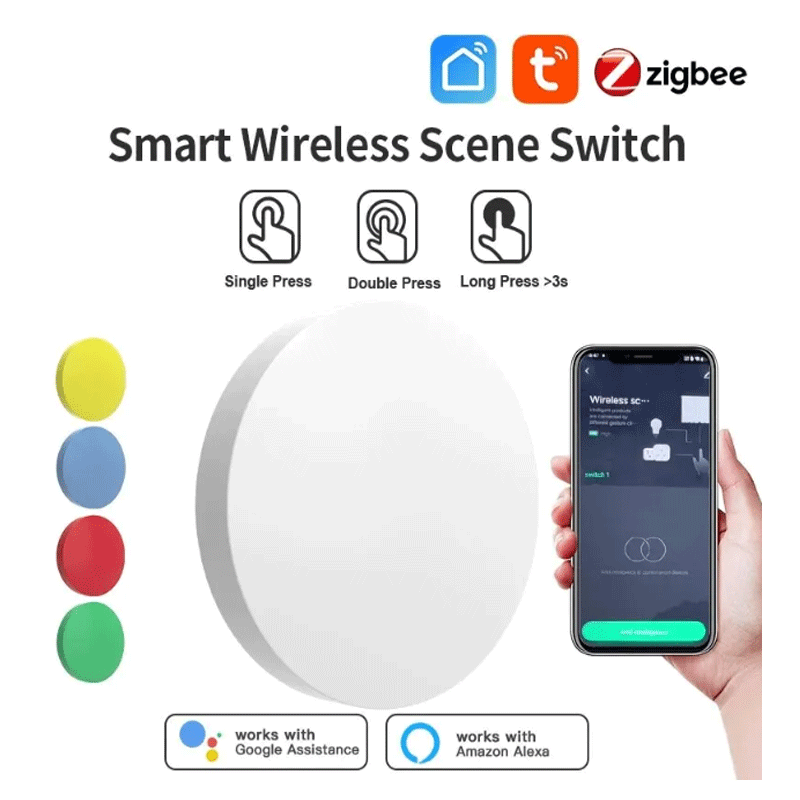 Home Assistant Tuya - Tuya ZigBee Tombol Nirkabel Pintar Sakelar