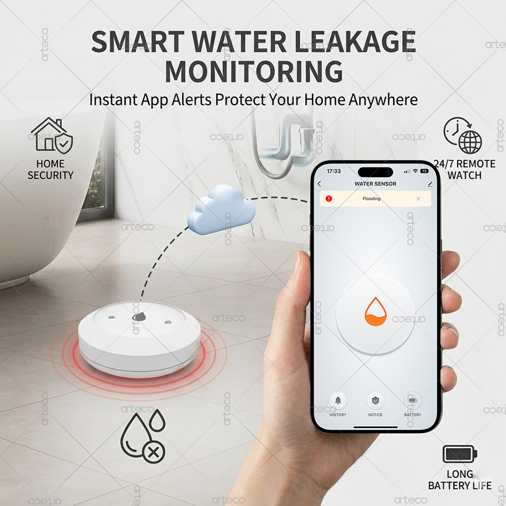 Sensor Air Zigbee Detektor Keb - Home Assistant Tuya ulasan dan harga