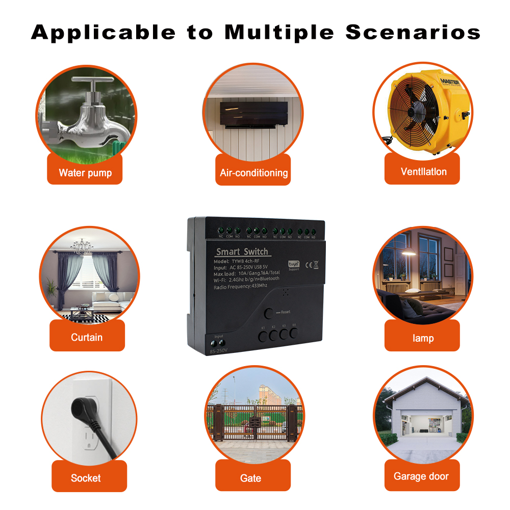 Modul Saklar Wifi Pintar Tuya  - Tuya 4 Channel ulasan dan harga