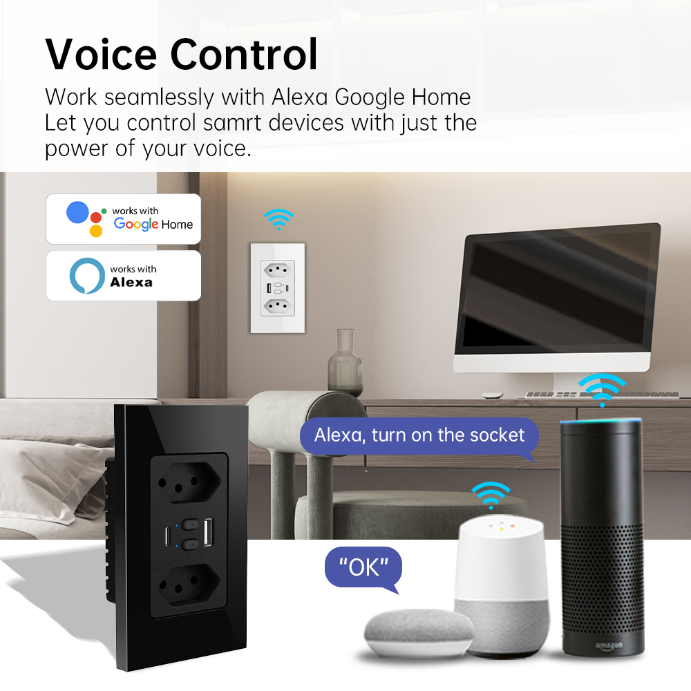MANHOT Wifi Smart Brazil Socke - Smart Relay Tuya ulasan dan harga