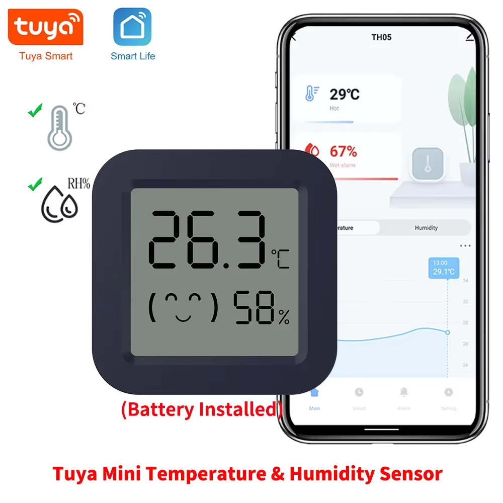 Termometer Mini Pintar Higrome - Tuya Smart ulasan dan harga