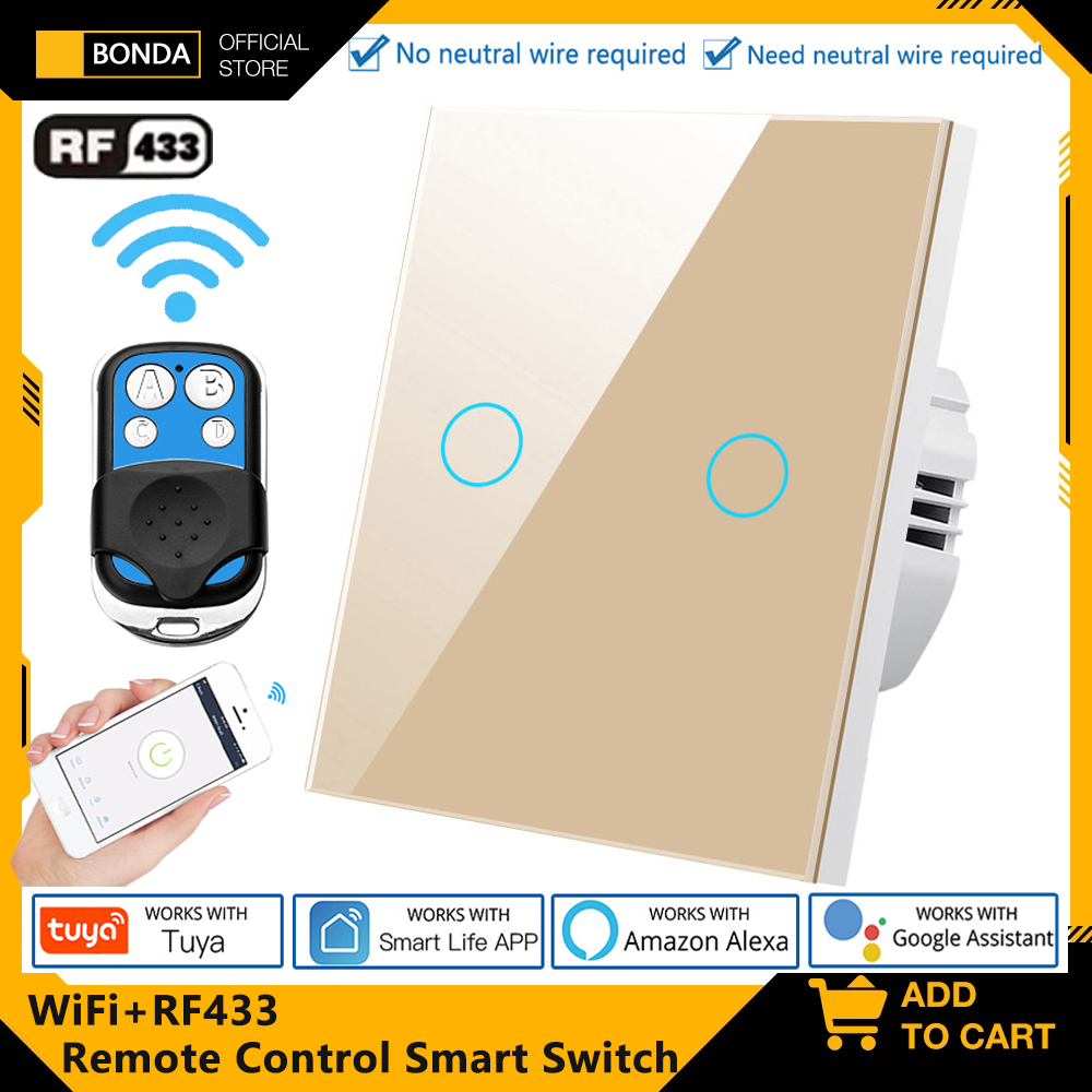 Tuya EU WiFi + RF433 Sakelar R - Smart Relay Tuya ulasan dan harga